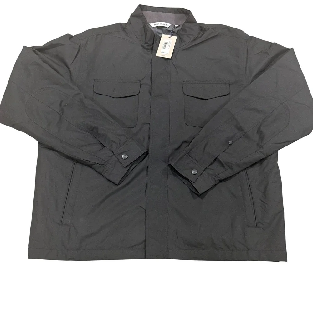 Peter Millar Norfolk‎ Insulated Bomber Jacket Mens XXL Black MF24Z03 NWT $265